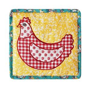Pioneer Woman Patchwork Quilted Rooster Hot Pad Trivet Farm Country Kitchen Gift